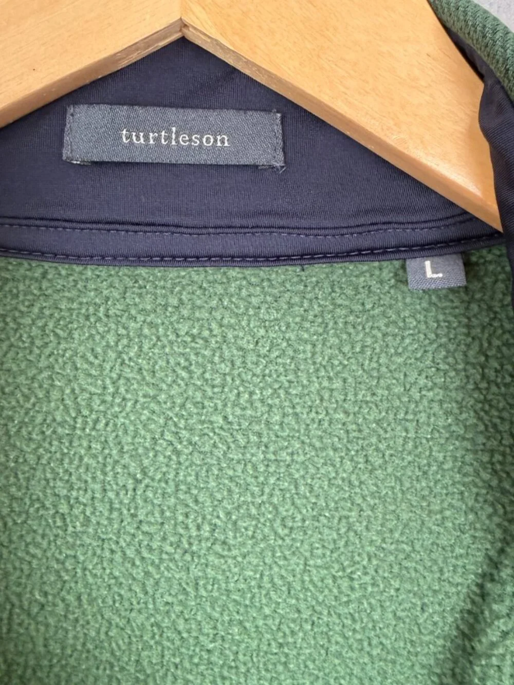 Turtleson Steele Full Zip Fleece Vest Green Men's L White Eagle Golf Club
